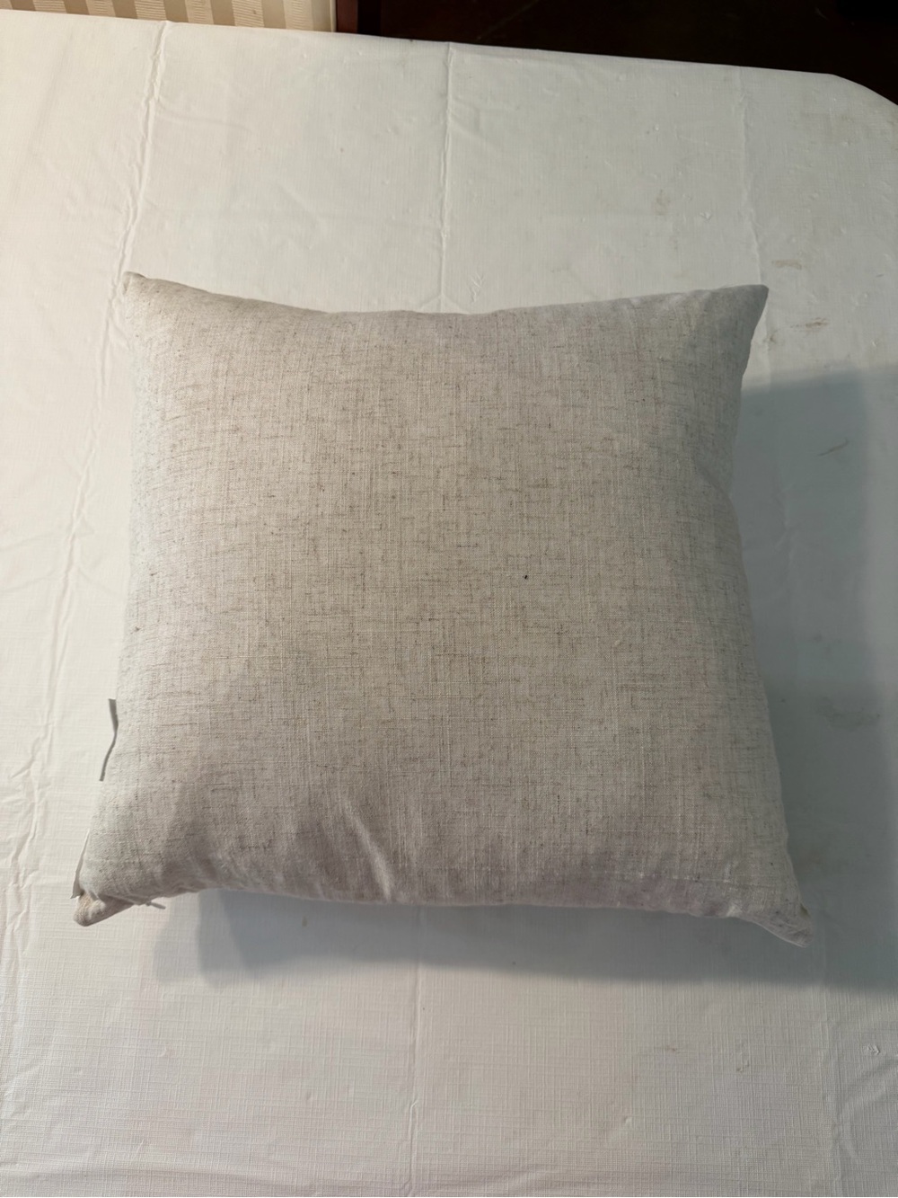 Rae Dunn BEACH White Pillow with Black Logo Tag - Picture 2 of 3